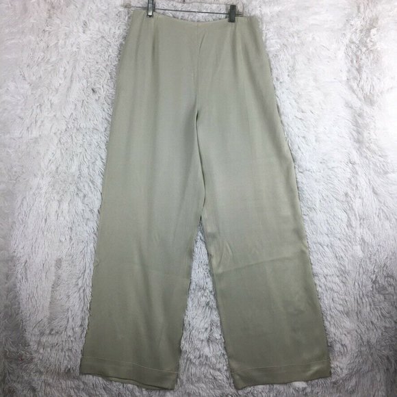 Ivoire de Laurence Paris High Waist Ivory Wide Leg Pants FR EU 42 US 10 - Picture 1 of 12